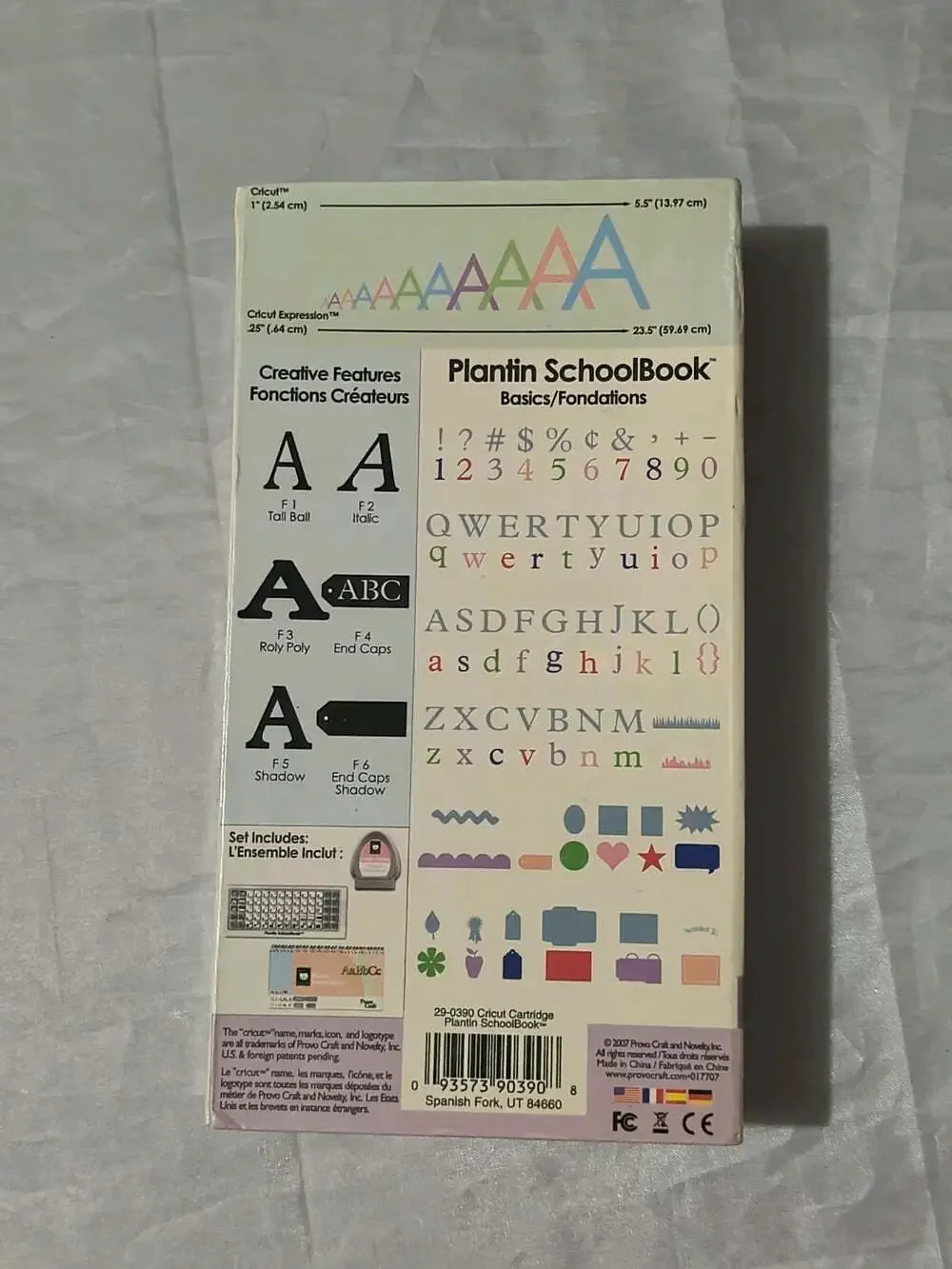 Cricut Cartridge Plantin SchoolBook COMPLETE w/ Overlay & Handbook Font Shapes